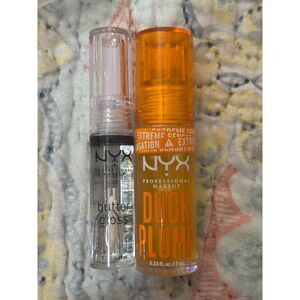 NYX Clear Lip Gloss Bundle - Butter Gloss Sugar Glass & Duck Plump Clearly Spicy